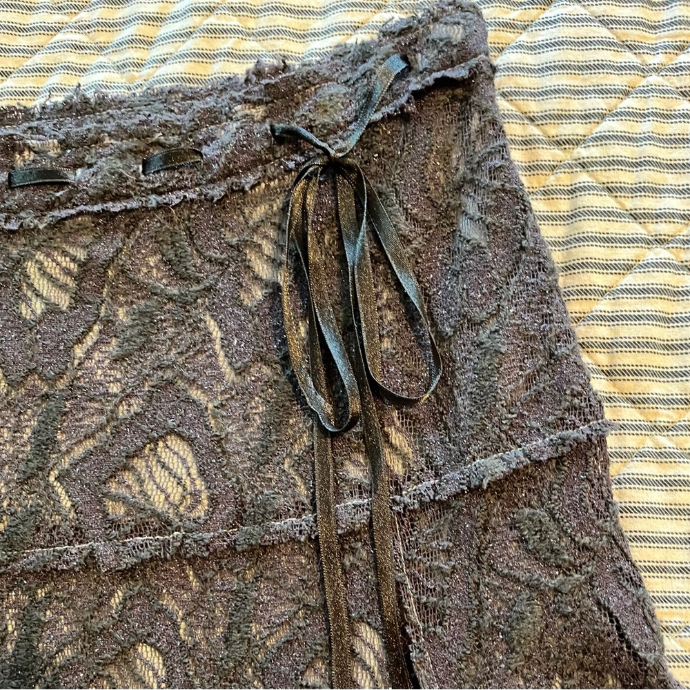Kimchi Blue Lace A-Line Skirt in Charcoal - Picture 2 of 10
